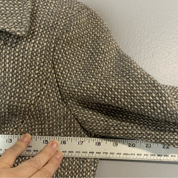 Talbots gray and cream tweed wool blend moto‎ jacket. Size 4 - Picture 10 of 11